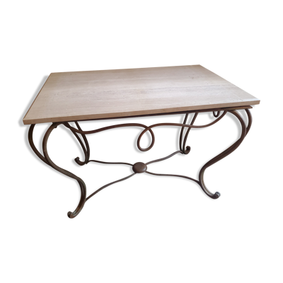 Table salon travertin