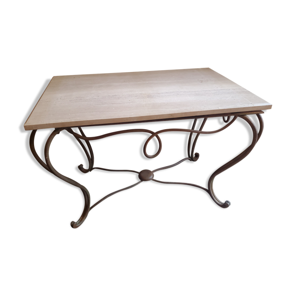 Table salon travertin