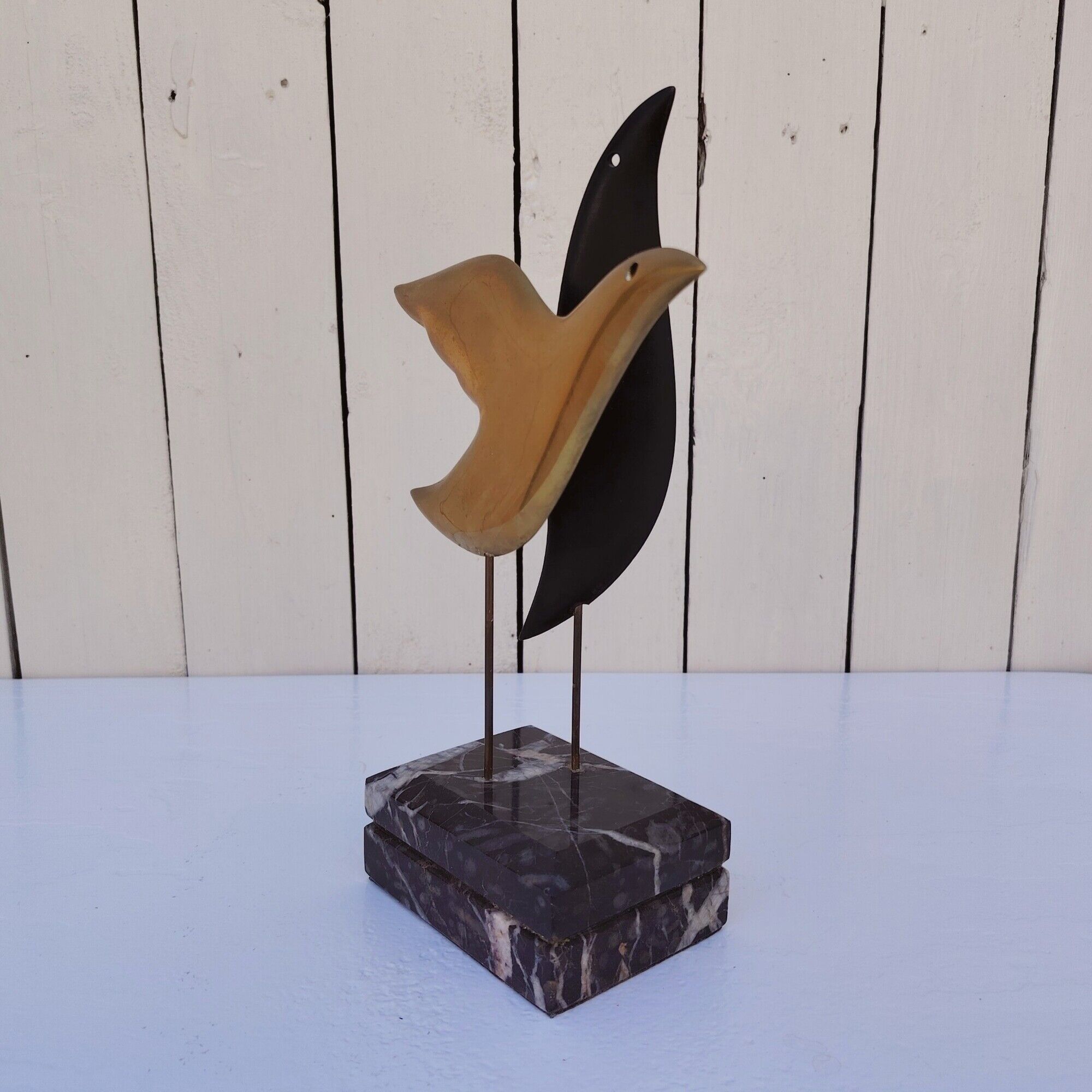 Bronze bird sculpture, signed and numbered, vintage.