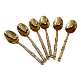 6 small gold-plated mocha spoons