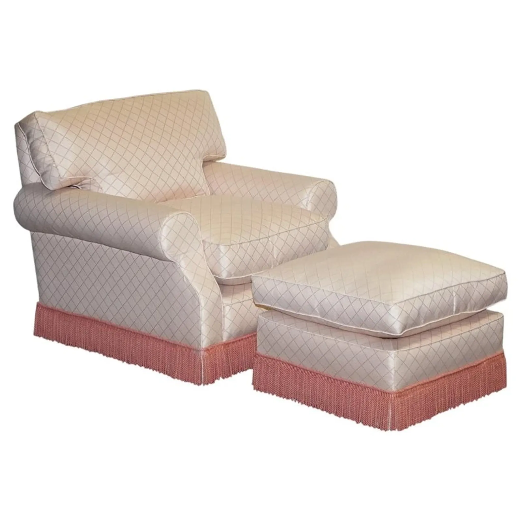 Country House Armchair and Ottoman Set, England