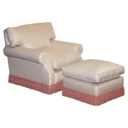 Country House Armchair and Ottoman Set, England