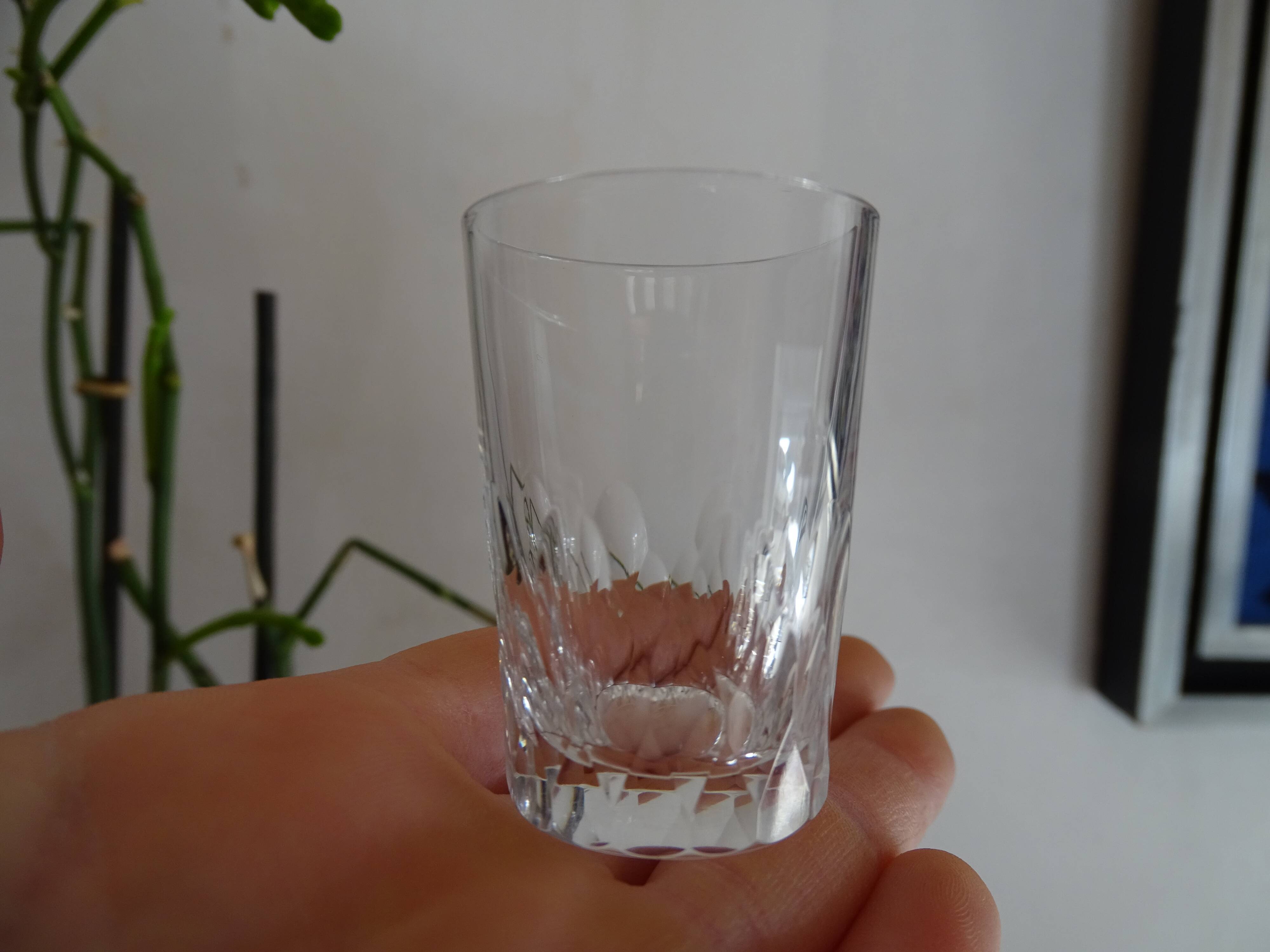 3 glass cut crystal Baccarat signed different