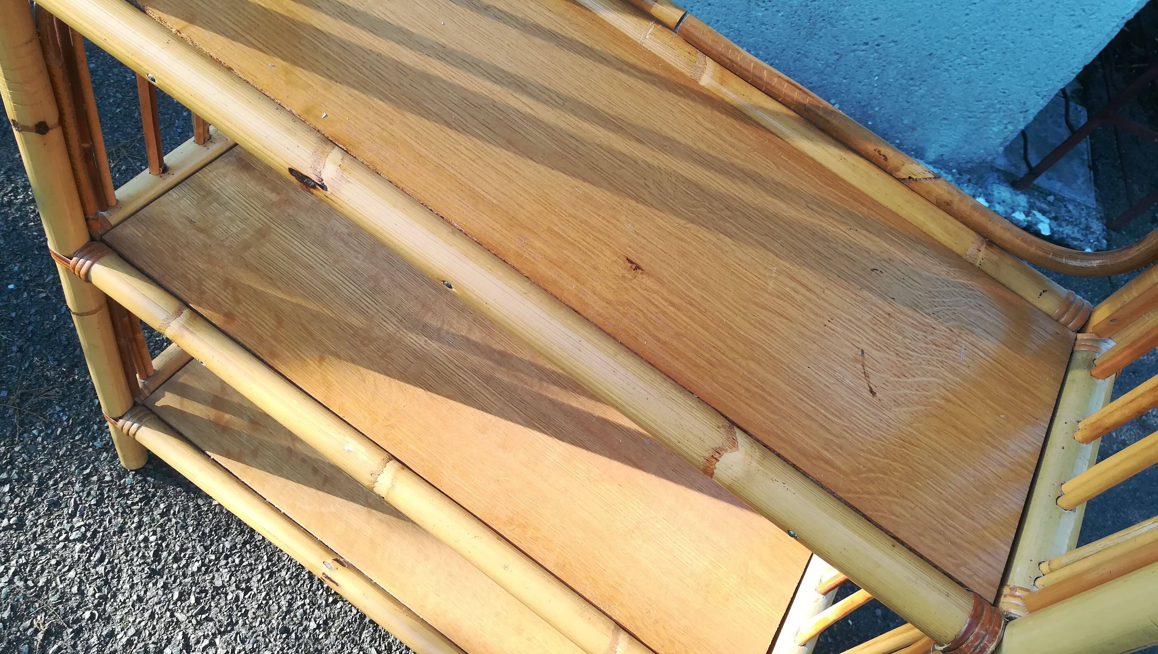 Vintage rattan shelf