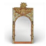 Large trumeau altarpiece composition of woodwork from the 18th century.