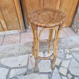 Vintage rattan stool