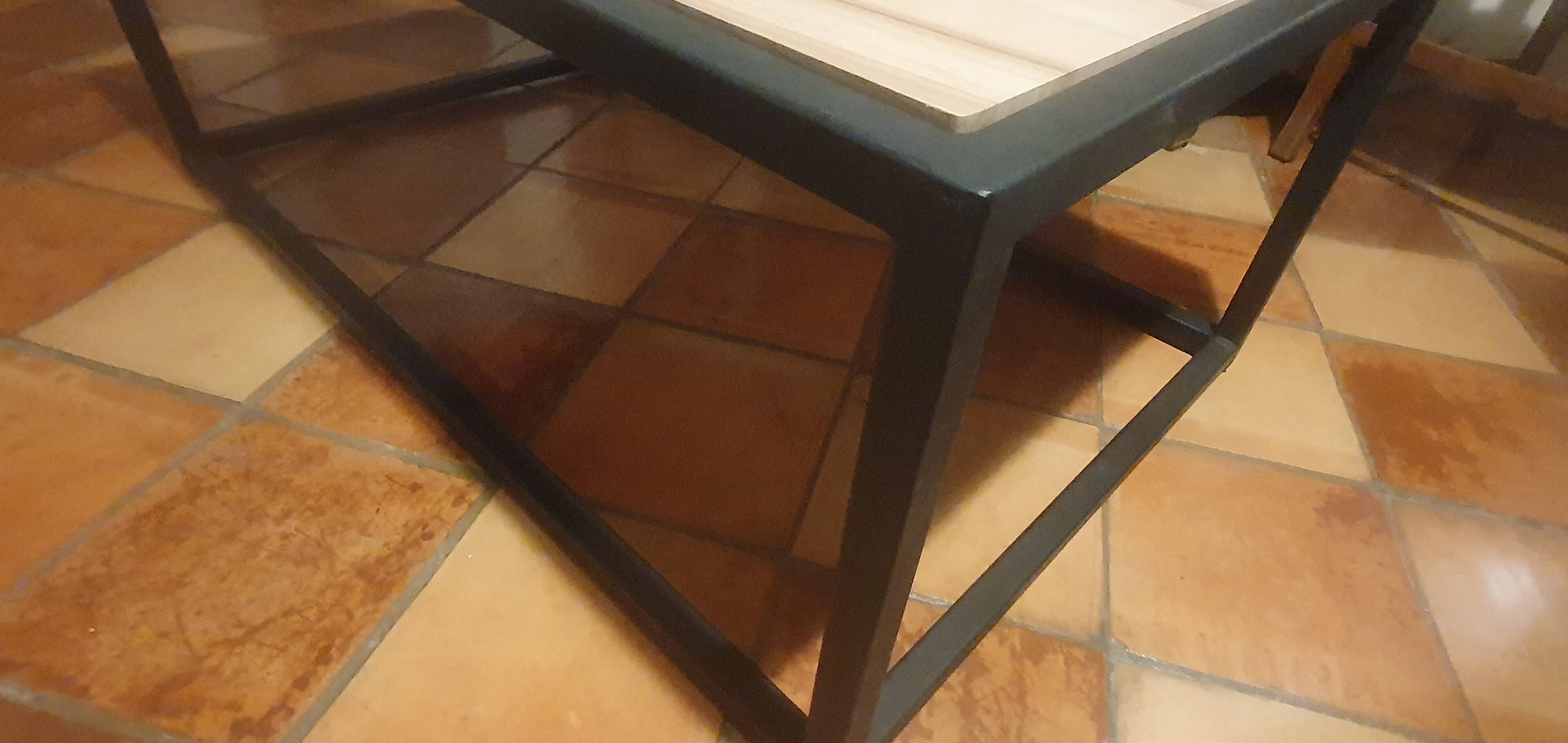 coffee table wood steel