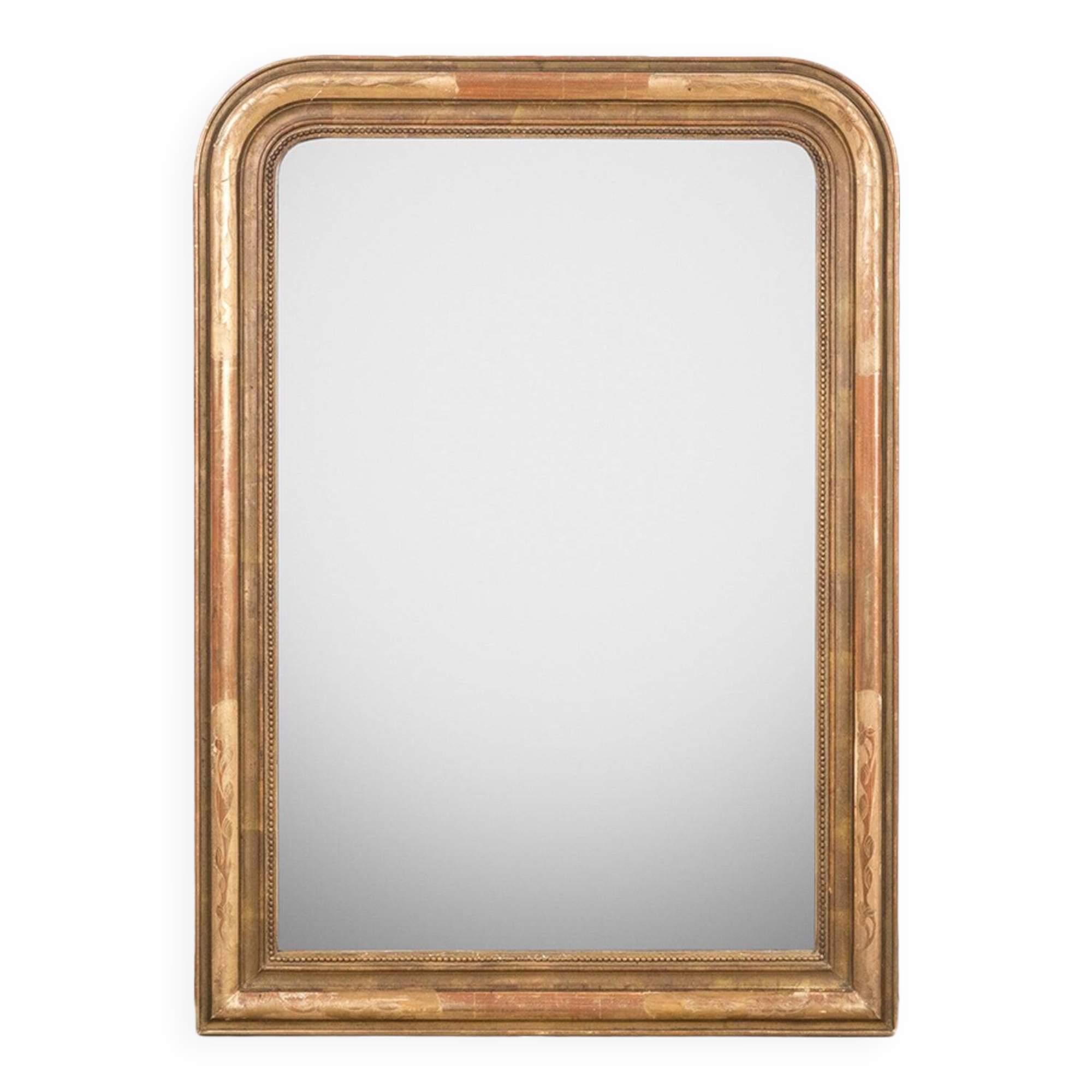 Large Antique 19th C Louis Philippe Gold Rouge Mirror