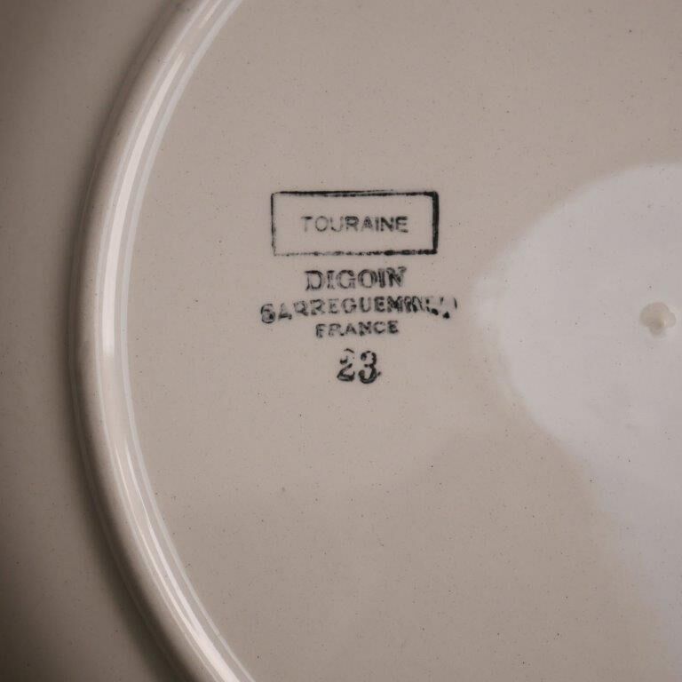 Set of 6 plates Digoin and Sarrguemines, Touraine model