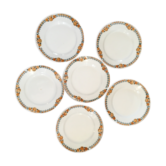 set of 6 Cotentin dessert plates from St Amand