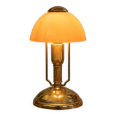 Art Deco table lamp in brass and peach opaline – mushroom style