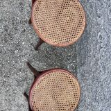 Paire de deux chaises cannée vintage