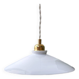 Vintage flat opaline pendant light from the 40s and 50s - medium model - 2 copies available