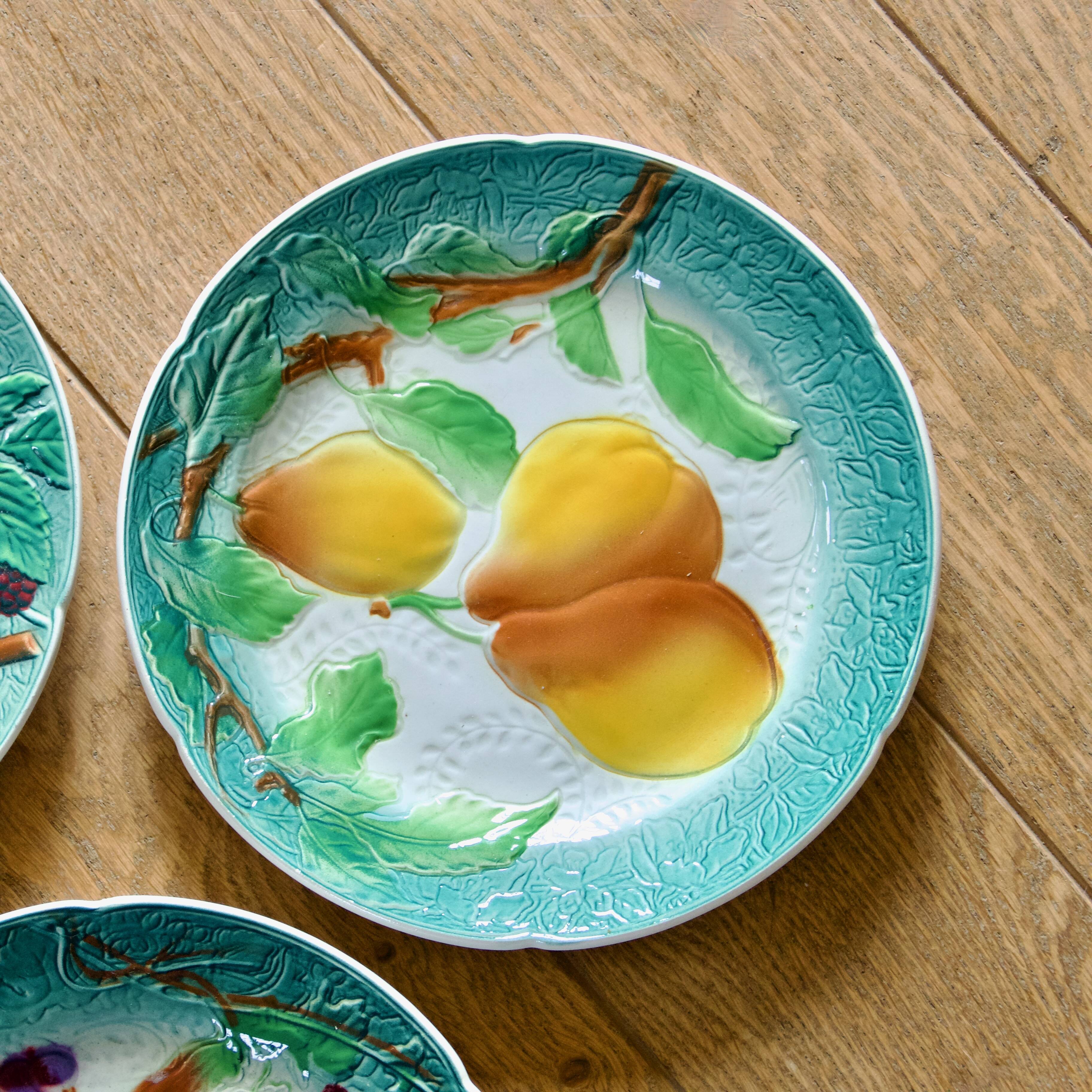 1922 KG Lunéville Badonviller barbotine fruit plates