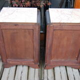 Pair of Vintage 1940 bedside tables with marble.