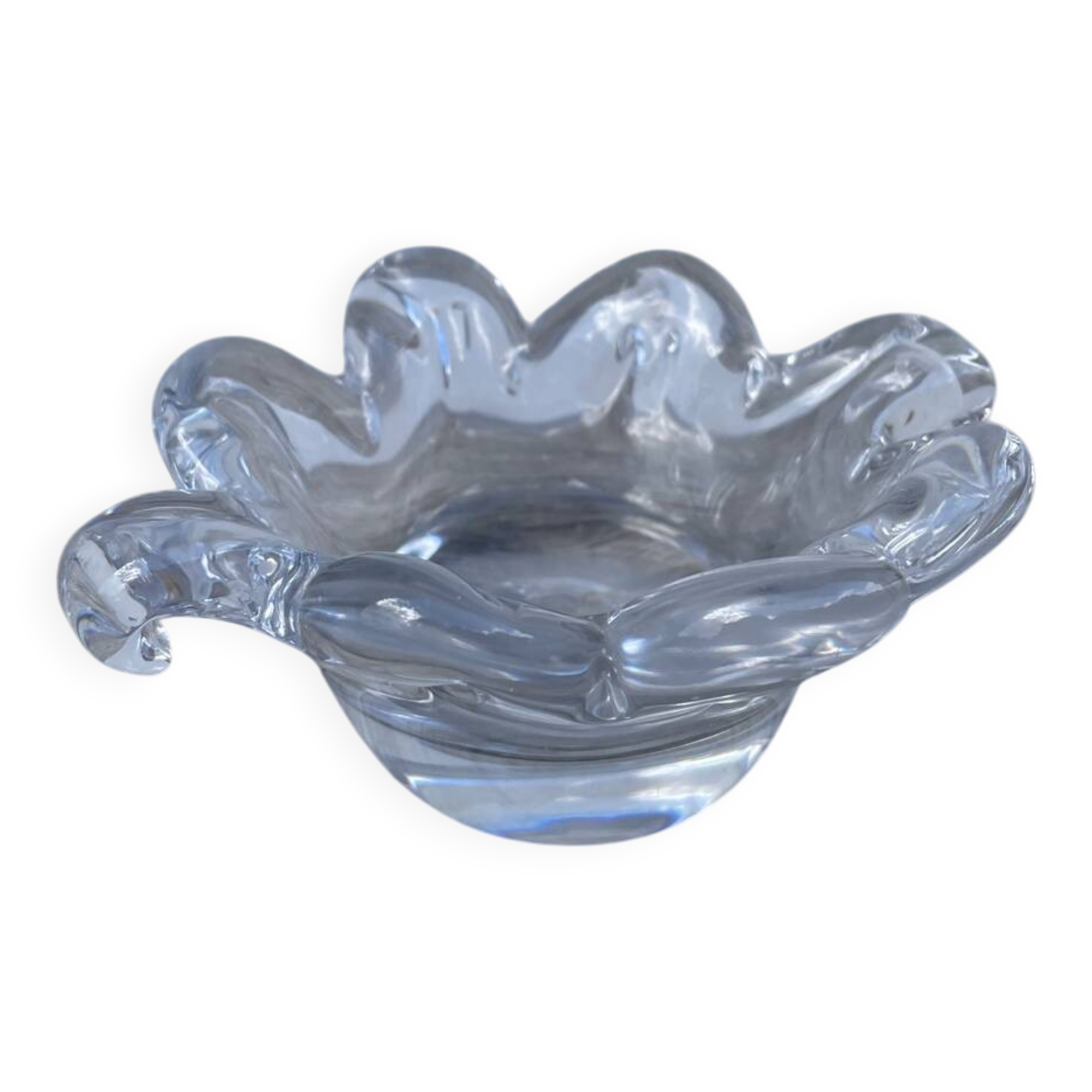 Crystal tea light candle holder in glass Cristallerie Lorraine