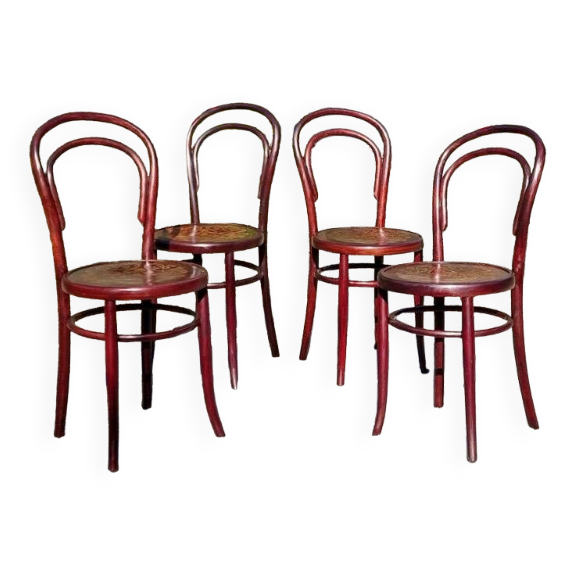 4 chairs bistrot n°14 Fischel seated with 20s décor