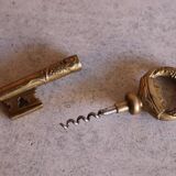 Brass key-shaped corkscrew