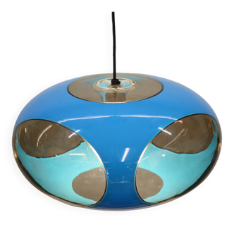 Rare Space Age bug-eye UFO ceiling lamp *** Massive Belgium *** blue colour