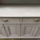Gray patinated kitchen cabinet