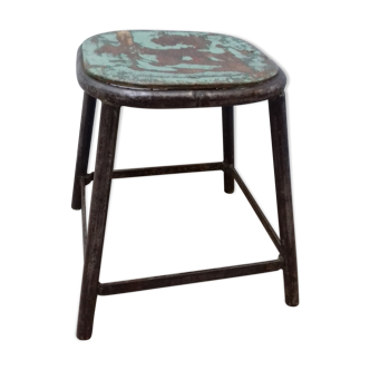 Wood and metal workshop stool