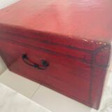 19th century red lacquered Chinese trunk