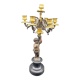 Candelabra with cherub in patinated bronze