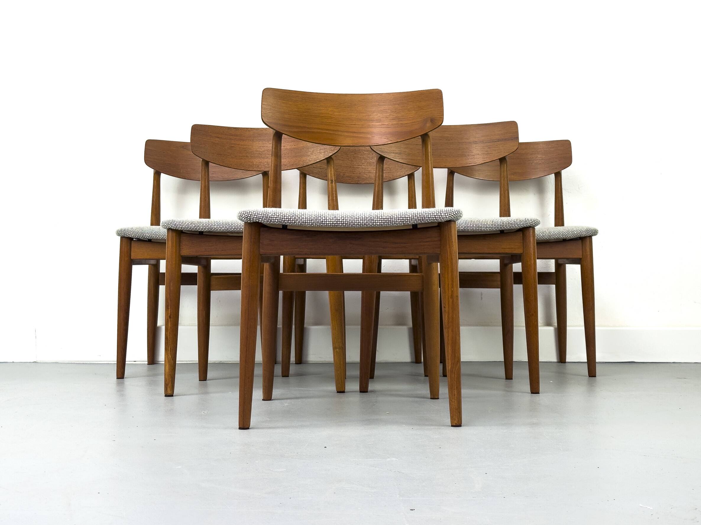 Teak and wool dining chairs by Casala, 1960s, set of 6