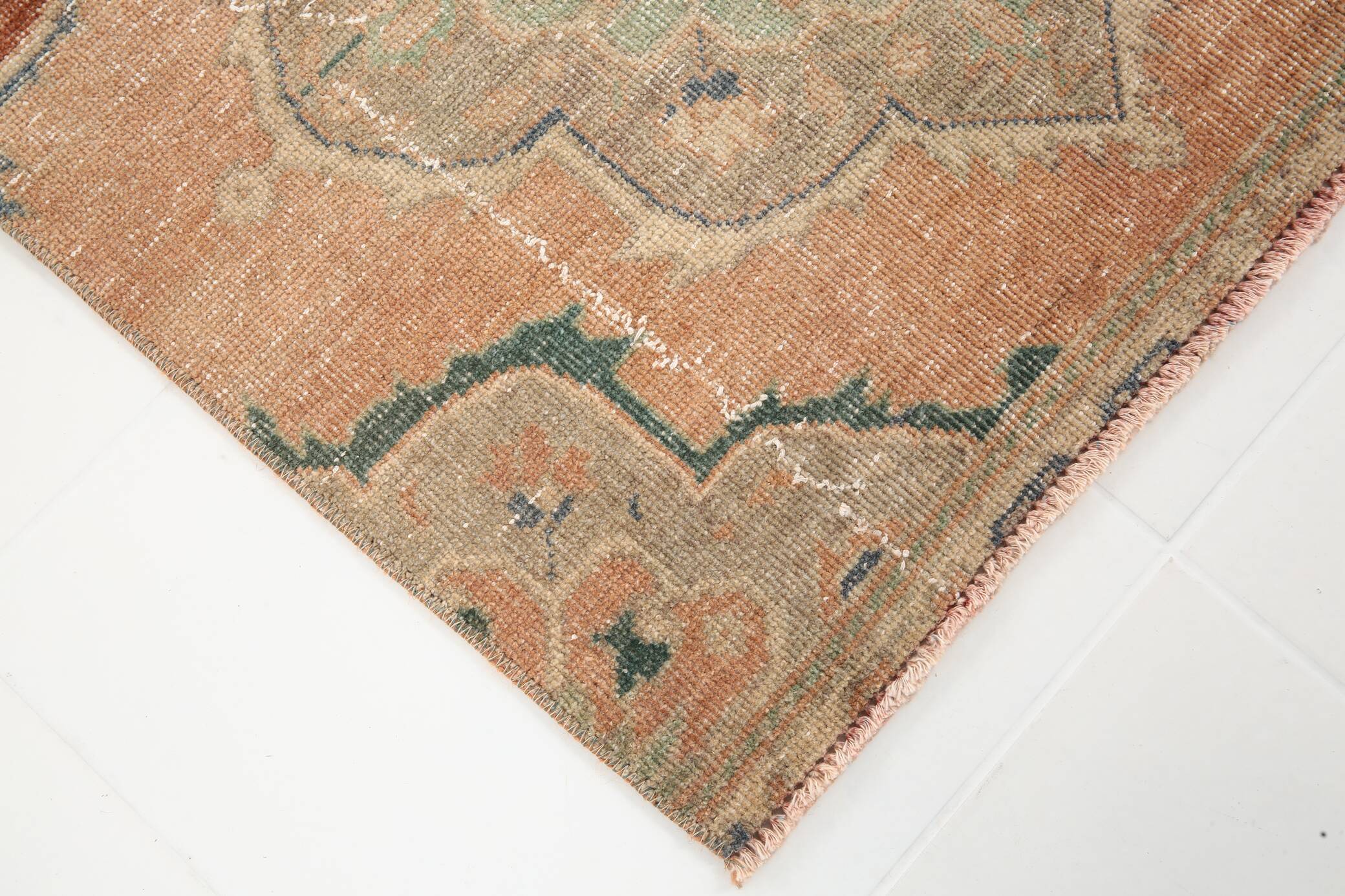 3x12 Soft Wool Pale Red Turkish Vintage Runner Rug