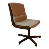 vintage swivel wooden office chair from the 70s