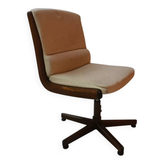 vintage swivel wooden office chair from the 70s