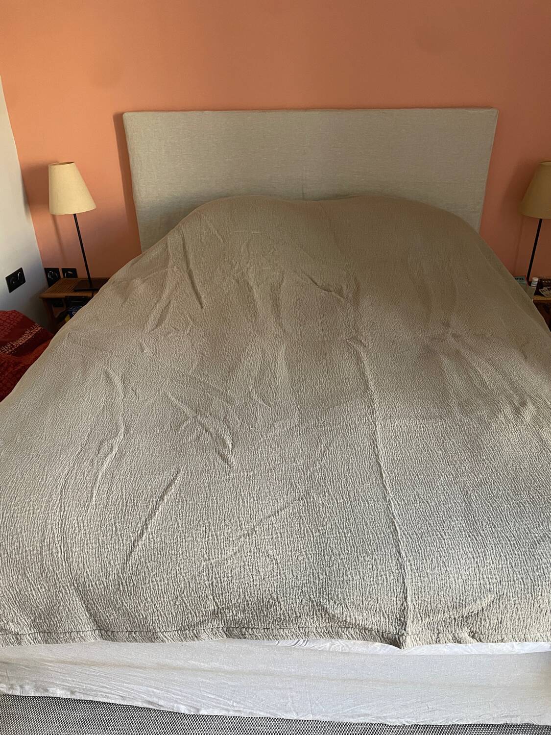 Almond-colored Caravan bedspread