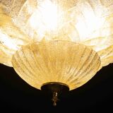 Plafonnier ou plafonnier en verre de Murano doré/orange, Rome, années 1970