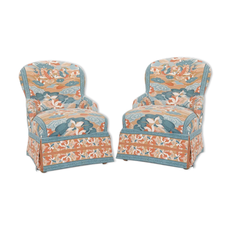 Paire de fauteuils crapaud