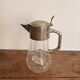 Chiller pitcher, lemonade jug, silver metal glass, Art Nouveau wine carafe.