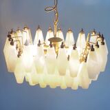 Vintage Italian chandelier - opaline Murano glass