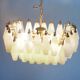 Vintage Italian chandelier - opaline Murano glass