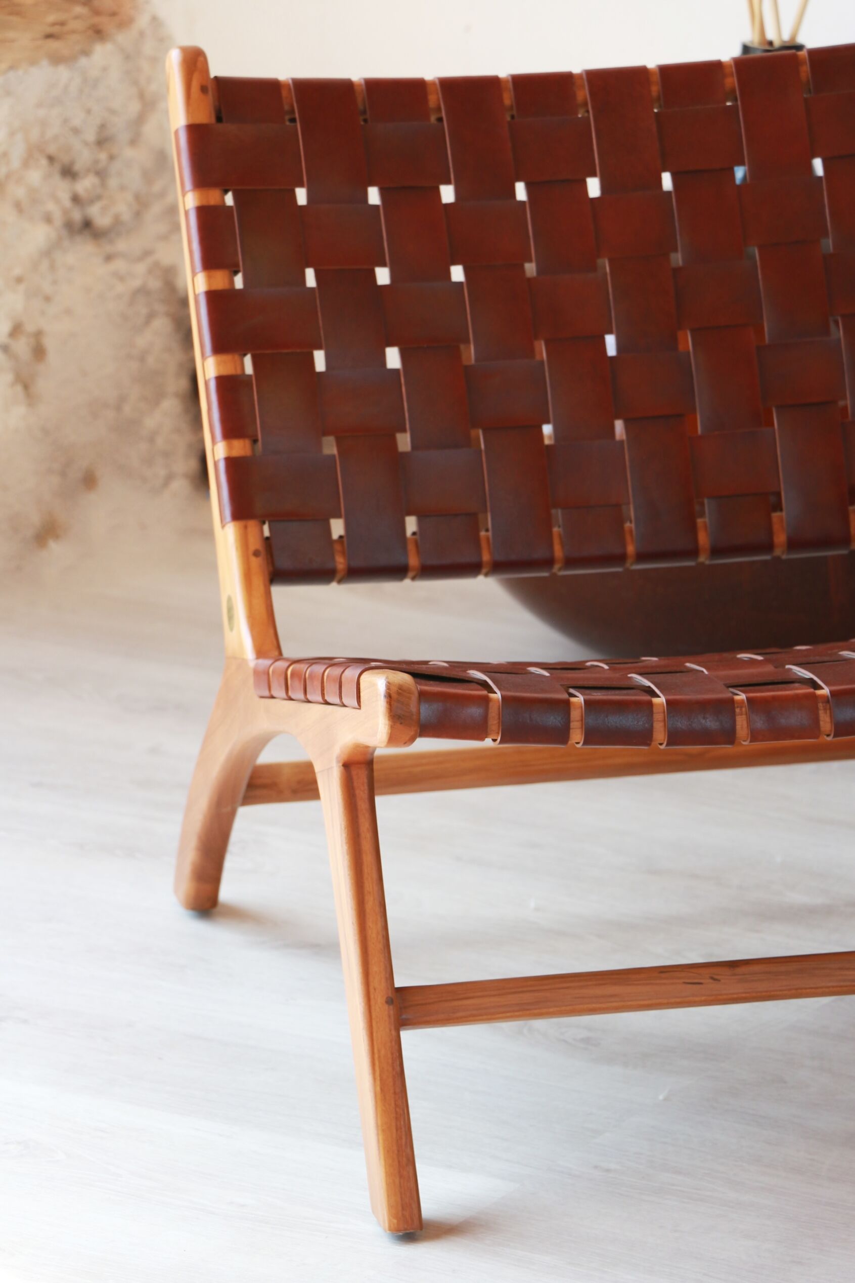 Pair of Teak & Leather heaters - model "Los Angeles" - Olivier de Schrijver