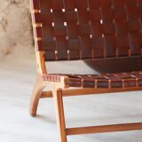 Pair of Teak & Leather heaters - model "Los Angeles" - Olivier de Schrijver