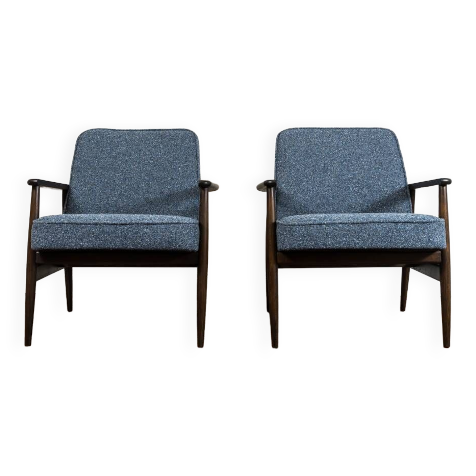 Pair of Mid-Century Blue Armchairs GFM 300-192, 1960's