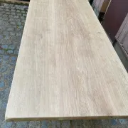 Large stripped monastery table in raw solid oak 225cm 1970