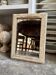 Beige wooden rectangular mirror 42 x 31 cm