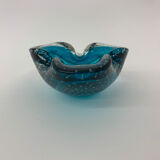Mid century design set of 4 blue murano glass bowls , 1970's