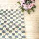 Blue checkered Berber Beni Ouarain rug