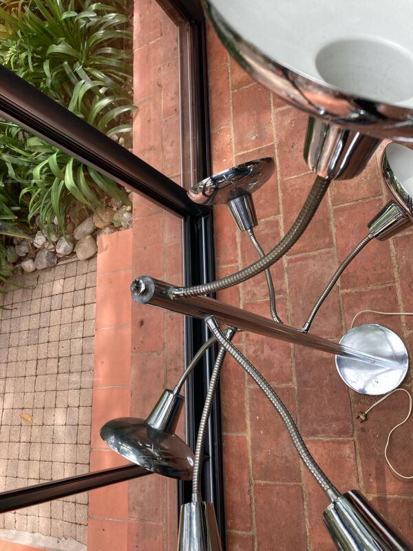 Lampe sur pied, 6 bras amovible années 70