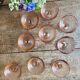 Lot de 9 coupes  à champagne vintage en rosaline