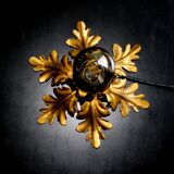 Banci firenze gilded flush mount italian wall lamp, 1960s