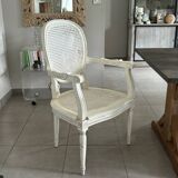 Caned medallion armchair