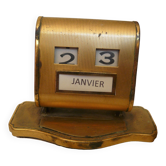 Calendrier perpétuel en métal doré
