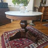 Restoration guéridon in mahogany and marble